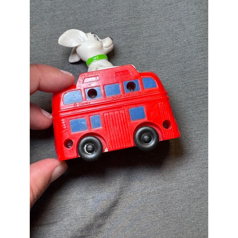 Vintage Disney 101 Dalmatians Toy‎ Figure Lot Pongo Puppy in London Bus 3pc Set